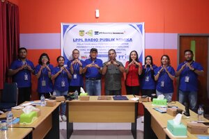 TRAINING PENINGKATAN KUALITAS SDM LPPL RADIO PUBLIK MIMIKA BERSAMA LPP RRI JAYAPURA DI TIMIKA